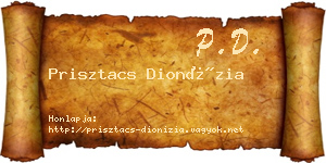 Prisztacs Dionízia névjegykártya